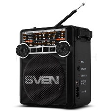 Радиоприемник АС SVEN SRP-355, черный (3 Вт, FM/AM/SW, USB, SD/microSD, фонарь, встроенный аккумулятор) АС SVEN SRP-355, черный (3 Вт, FM/AM/SW, USB, SD/microSD, фонарь, встроенный аккумулятор)