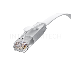 Патч-корд GCR PROF плоский прямой 2.0m, UTP медь кат.6, белый, 30 AWG, ethernet high speed 10 Гбит/с, RJ45, T568B, GCR-52858