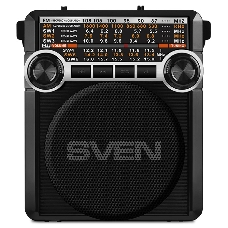 Радиоприемник АС SVEN SRP-355, черный (3 Вт, FM/AM/SW, USB, SD/microSD, фонарь, встроенный аккумулятор) АС SVEN SRP-355, черный (3 Вт, FM/AM/SW, USB, SD/microSD, фонарь, встроенный аккумулятор)