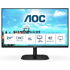 Монитор 23.8 AOC 24B2XH Black (IPS, 1920x1080, 75Hz, 4 ms, 178°/178°, 250 cd/m, 20M:1, +HDMI 1.4)