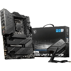 Материнская плата MSI MEG Z590 UNIFY-X, ATX, Socket 1200, Intel Z590, 2xDDR4-2933, HDMI, 1xPCI-Ex16, 1xPCI-Ex4, 2xPCI-Ex1, 6xSATA3(RAID 0/1/5/10), 4xM.2, 8 Ch Audio, 1x2.5GLan, WiFi 6E AX210, Bluetooth 5.2, (2+4)xUSB2.0, (9+2)xUSB3.2, (1+1)xUSB3.2 Type-C