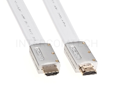 Кабель HDMI 19M/M ver 2.0, 1M, AOpen <ACG568F-S-1M> серебряно-белый Flat