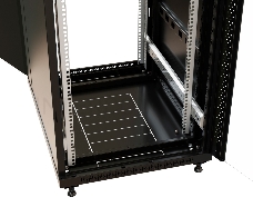 Шкаф коммутационный WRline (WR-TT-2266-AS-RAL9004) напольный 22U 600x600мм пер.дв.стекл задн.дв.стал.лист 2 бок.пан. 800кг черный 510мм 1166мм IP20 сталь