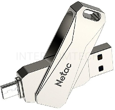 Флеш Диск Netac U381 64Gb <NT03U381B-064G-30PN>, USB3.0+microUSB, металлическая