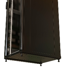 Шкаф коммутационный WRline (WR-TT-2266-AS-RAL9004) напольный 22U 600x600мм пер.дв.стекл задн.дв.стал.лист 2 бок.пан. 800кг черный 510мм 1166мм IP20 сталь