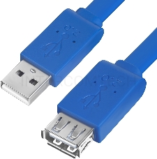 Удлинитель Greenconnect PROF 0.5m USB 2.0, AM/AF, плоский синий, морозостойкий, GCR-UEC2M2-BD-0.5m Greenconnect Удлинитель PROF 0.5m USB 2.0, AM/AF, плоский синий, морозостойкий, GCR-UEC2M2-BD-0.5m