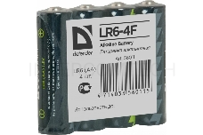 Батарейка DEFENDER BATTERY ALKALINE AA 1.5V/LR6-4F 4PCS 56011 4 шт