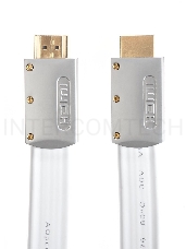 Кабель HDMI 19M/M ver 2.0, 1M, AOpen <ACG568F-S-1M> серебряно-белый Flat