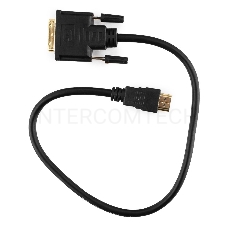 Кабель HDMI-DVI Gembird/Cablexpert CC-HDMI-DVI-0.5M, 19M/19M, 0.5м, single link, черный, позол.разъемы, экран, пакет