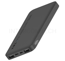 Внешний аккумулятор Xiaomi Mi Power Bank black (10000mAh, 2xUSB, QC3.0, Li-Pol, быстрая зарядка) (VXN4305GL)