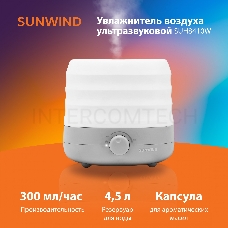 Увлажнитель воздуха SunWind SUH8410W 30Вт (ультразвуковой) белый