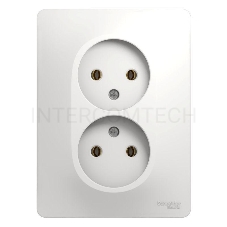 Розетка 2-м СП Glossa 16А IP20 без заземл. бел. SchE GSL000120