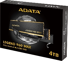 Твердотельный накопитель ADATA SSD LEGEND 960 MAX, 4000GB, M.2(22x80mm), NVMe 1.4, PCIe 4.0 x4, 3D NAND, R/W 7400/6800MB/s, IOPs 700 000/550 000, TBW 3120, DWPD 0.43, with BIG Heat Spreader (5 лет)