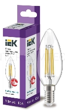 Лампа LED C35 Iek LLF-C35-7-230-40-E14-CL свеча прозр. 7Вт 230В 4000К E14 серия 360°