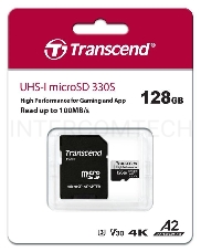 Флеш-накопитель Transcend Карта памяти Transcend 128GB UHS-I U3 A2 microSD microSD w/ adapter