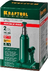 Домкрат KRAFTOOL 43463-2  гидравлический бутылочный double ram сварной телескопический 2т 170-380мм