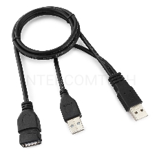 Кабель удлинитель USB2.0 Pro Cablexpert CCP-USB22-AMAF-3, 2xAM/AF, 90cм, экран, черный