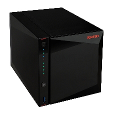 Сетевое хранилище ASUSTOR AS5304T 4-Bay NAS/Media player/Intel Celeron J4105 1.5GHz, up to 2.5 GHz(Quad-Core), 4GB SO-DIMM DDR4, noHDD(HDD,SSD),/2x2,5GbE(LAN)/3xUSB3.2,HDMI/4ip camera license ; 90IX0181-BW3S10