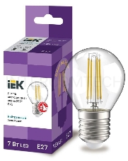 Лампа LED G45 шар прозр. Iek LLF-G45-7-230-40-E27-CL 7Вт 230В 4000К E27 серия 360°