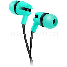 Наушники CANYON Stereo earphone with microphone, 1.2m flat cable, Green, 22*12*12mm, 0.013kg