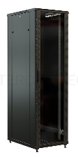 Шкаф коммутационный WRline (WR-TT-2766-AS-RAL9004) напольный 27U 600x600мм пер.дв.стекл задн.дв.стал.лист 2 бок.пан. 800кг черный 510мм 1388мм IP20 сталь