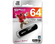 Флеш Диск Silicon Power 64Gb LuxMini 322 SP064GBUF2322V1K USB2.0 черный