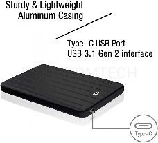 Накопитель External SSD Silicon Power 1.0Tb Bolt B75 Pro <SP010TBPSD75PSCK> (USB 3.1 Gen2 Type C, 520/450Mbs, противоударный MIL-STD 810G, 124х82х12mm, 85g) Black