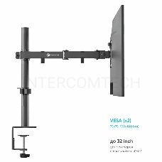 Кронштейн ONKRON D221E для двух мониторов 13-32 настольный, чёрный