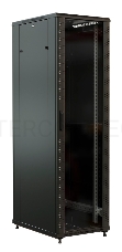 Шкаф серверный WRline (WR-TT-2761-AS-RAL9004) напольный 27U 600x1000мм пер.дв.стекл задн.дв.стал.лист 2 бок.пан. 800кг черный 910мм 1388мм IP20 сталь