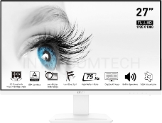 Монитор MSI PRO MP273W 27 16:9 FHD(1920x1080)IPS Flat,5ms(GTG),1000:1,100M:1,250nit,178/178,1xHDMI 1.4,1xDP 1.2,Tilt,VESA,75Hz,1y w-ty