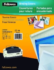 Обложки для термопереплета A4,  Fellowes®, 8 мм, 100 шт., вверх - прозрачный ПВХ, низ - глянцевый белый картон