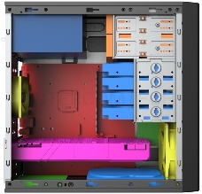 Корпус Foxline FL-733R-FZ450R-U32C-PH mATX case, black, w/PSU 450W 12cm, w/2xUSB2.0, w/2xUSB3.0, w/1xType-C (USB2.0), w/2xcombo audio, w/pwr cord, w/o FAN