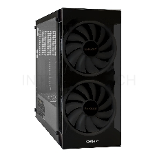 Корпус Miditower ExeGate i3 MATRIX-PPH600 (ATX, БП 600PPH 80+Bronze 12см, 2*USB+1*USB3.0, HD аудио, черный, 2 вент. 18см с RGB подсветкой, пылевые фильтры, передняя и боковая панели - закаленное стекло)