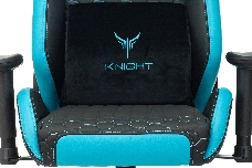 Кресло игровое Knight Neon черный/голубой соты эко.кожа с подголов. крестовина металл