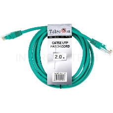 Патч-корд 2.0м , UTP Cat. 5E, Telecom NA102-G-2M, зеленый