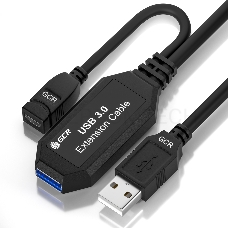 GCR Удлинитель активный 7.5m USB 3.0, AM/AF, черный, с усилителем сигнала, доп.питание micro, GCR-51924 GCR Удлинитель активный 7.5m USB 3.0, AM/AF, черный, с усилителем сигнала, доп.питание micro, GCR-51924