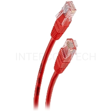 Патчкорд литой Telecom UTP кат.5е 5,0м красный