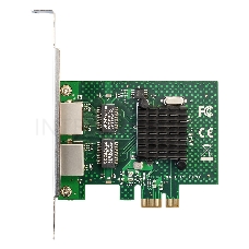 Сетевой адаптер ExeGate EXE-BCM5720 (PCI-E x1 v2.0, порты 2xRJ45, 10/100/1000Mbps, Gigabit Chipset Broadcom BCM5720)