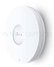 Точка доступа TP-Link 11AX dual-band ceiling access point, up to 1200 Mbit / s at 5 GHz and up to 574 Mbit / s at 2.4 GHz,  1 10/100/1000Mbps LAN port, support PoE 802.3at standard, support BSS coloring, Seamless Roaming, Mesh, Band Steering, Airtime Fair