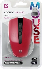 Мышь Defender Accura MM-935 Red USB 52937{Беспроводная оптическая мышь, 4 кнопки,800-1600 dpi}