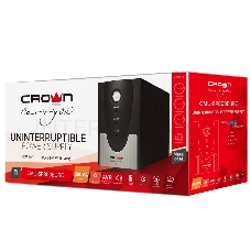 Источник бесперебойного питания CROWN Line Intractive CMU-SP800EURO USB 800VA\480W, корпус металл, 1x12V/9AH, розетки 4*EURO+1*IEC bybass, трансформатор AVR 140-290V, cъёмный кабель 1.2 м, порт RJ11/45, порт USB, защита: от перегрузки, от КЗ, от скачков н