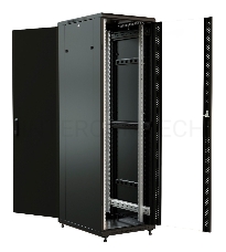 Шкаф серверный WRline (WR-TT-3268-AS-RAL9004) напольный 32U 600x800мм пер.дв.стекл задн.дв.стал.лист 2 бок.пан. 800кг черный 710мм 1610мм IP20 сталь