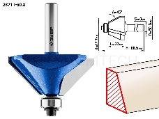 Фреза ЗУБР 28711-50.8  кромочная калевочная(фасочная) №9 d= 50.8мм дл.-23мм 45гр. хв.-8мм d-12.7мм