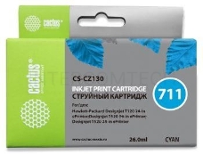 Картридж струйный Cactus CS-CZ130 (№711) голубой для HP DesignJet T120/T520 (26мл)