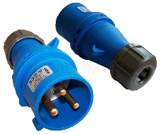 Вилка Lanmaster LAN-IEC-309-32A1P/M IEC 309 32A 250V blue