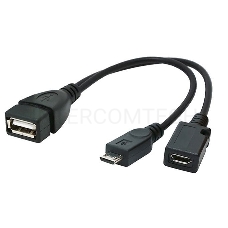 Кабель USB 2.0 OTG Cablexpert A-OTG-AFBM-004 USBAF/MicroBM, 0.15м, с доп питанием, пакет