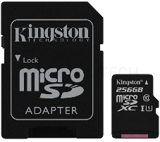 Флеш карта microSDHC 256GB microSDXC Class10 Kingston <SDCS2/256GB> UHS-I Canvas Select up to 100MB/s с адапт.