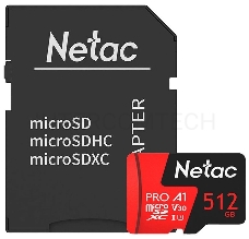 Карта MicroSD card Netac P500 Extreme Pro 512GB, retail version w/SD adapter