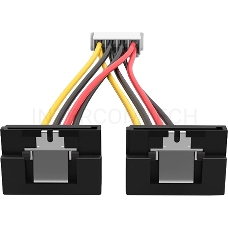 Кабель-переходник питания Vention MOLEX 4pin M / 2 x SATA 15pin F угол 90 - 0.15м KDCBB