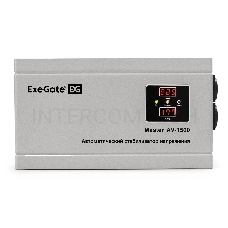 Стабилизатор напряжения ExeGate Master AV-1500 (1500ВА, 140-260В, цифр. индикация вход/вых. напряжения, 220В±8%, КПД 98%, 5 уровней защиты, задержка, метал.корпус, евророзетка, RTL)